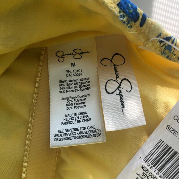 JESSICA SIMPSON Retail $98 Yellow Floral Delight Ruffle One Piece Size Medium - Picture 7 of 7